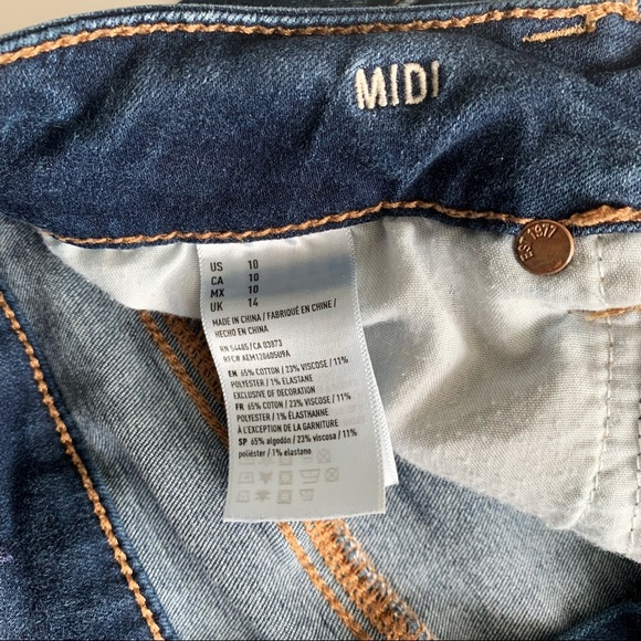 •AMERICAN EAGLE• Size 10 MIDI Distressed Jean Shorts - Picture 6 of 11